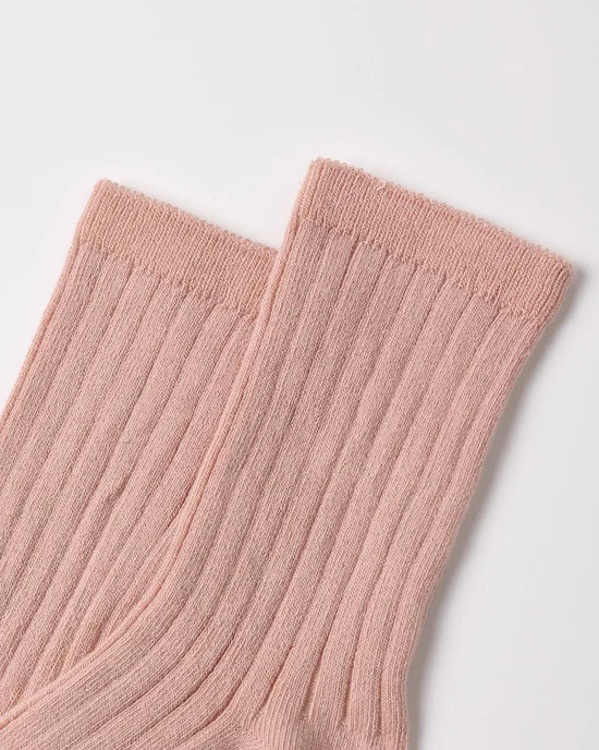 Quincy Mae Sock Set - Natural, Dusty Rose