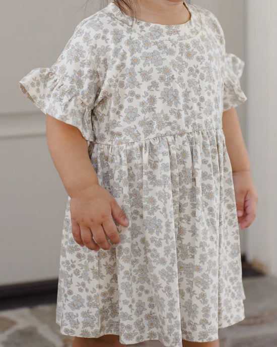 Quincy Mae Bamboo Babydoll Dress - Blue Floral