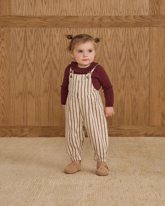 Rylee + Cru Vintage Overall - Burgundy Stripe