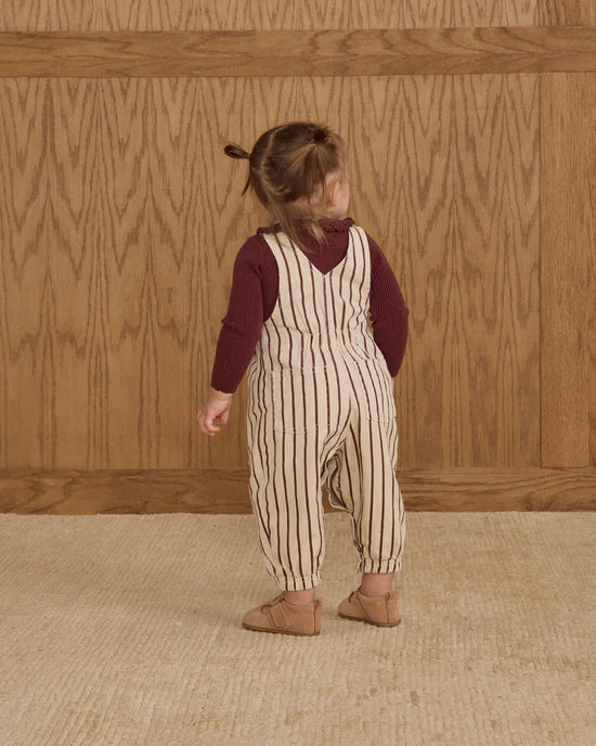 Rylee + Cru Vintage Overall - Burgundy Stripe