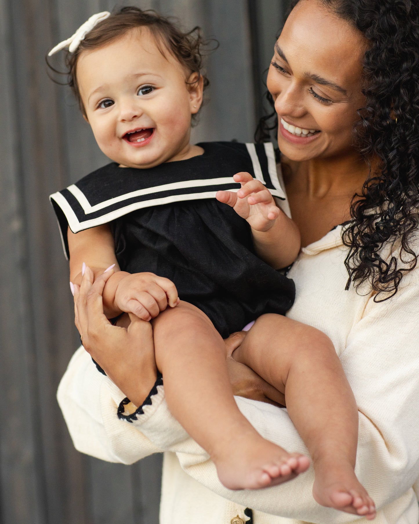 Rylee + Cru Sailor Romper Black