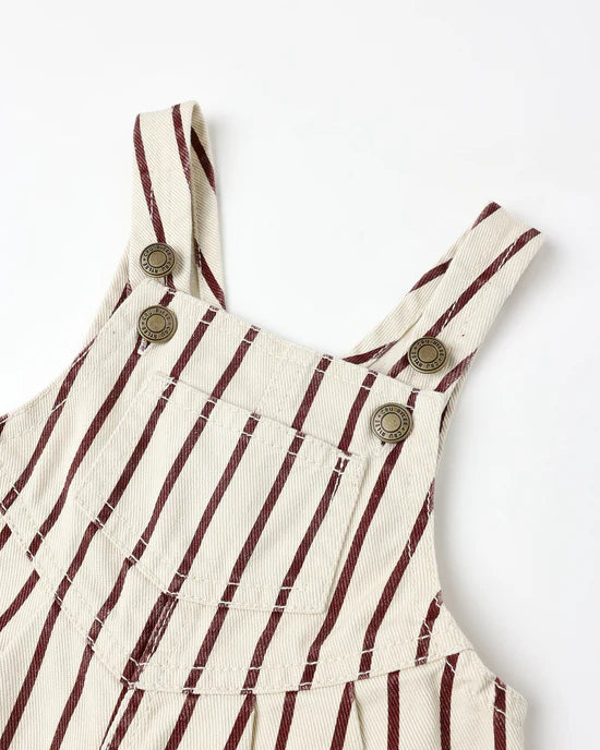 Rylee + Cru Vintage Overall - Burgundy Stripe