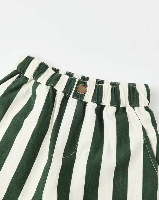 Rylee + Cru Baggy Pant - Green Stripe