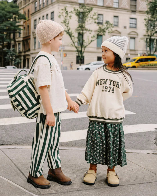 Rylee + Cru Baggy Pant - Green Stripe