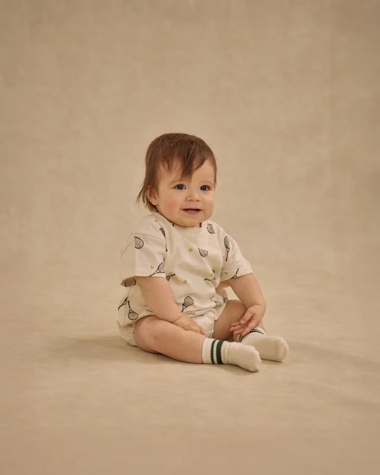Rylee + Cru Relaxed Bubble Romper Tennis