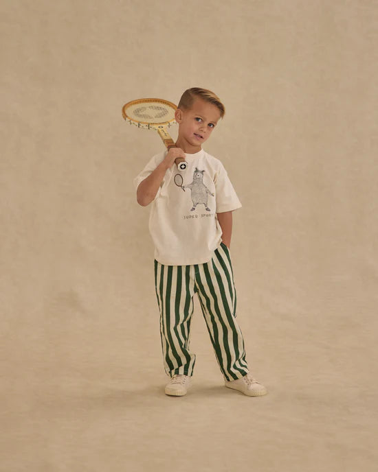 Rylee + Cru Baggy Pant - Green Stripe