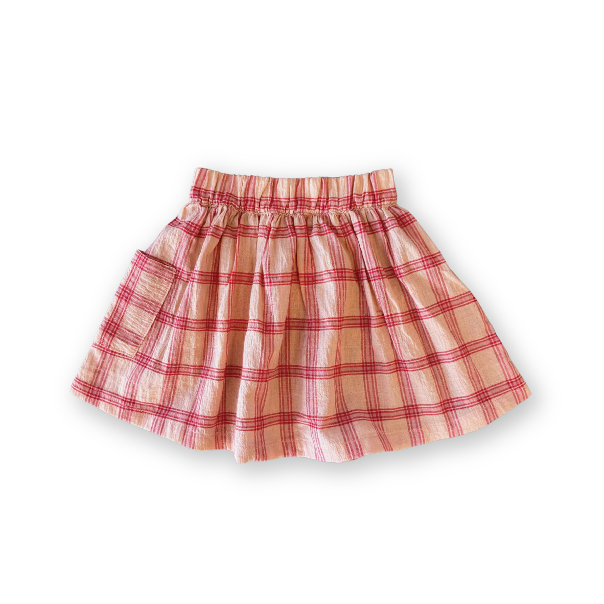 Grown - Tomato Cotton Check Skirt