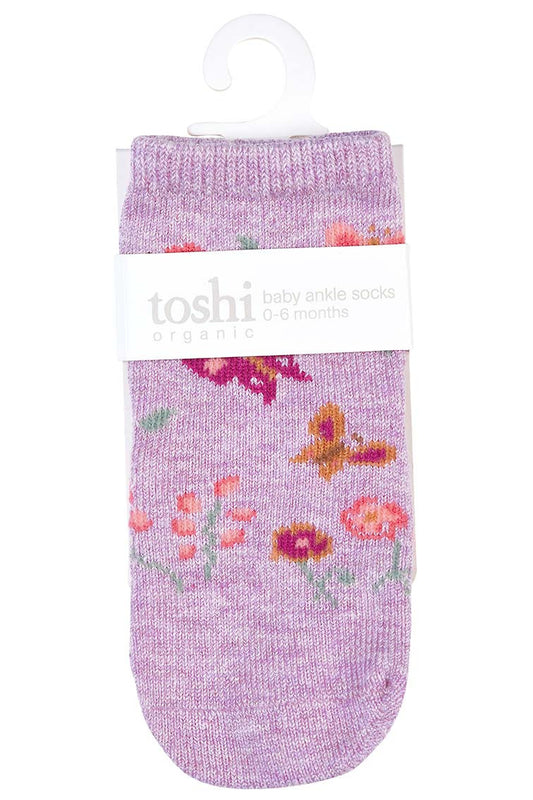 Toshi Organic Socks Ankle Jacquard - Lavandula