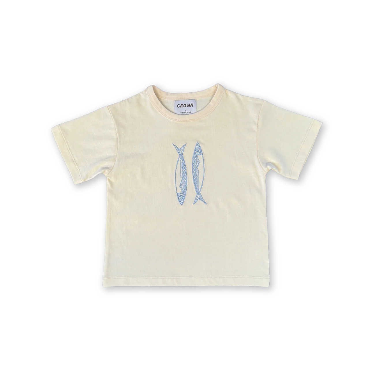 Grown Sardine Embroidered Tee - Milk