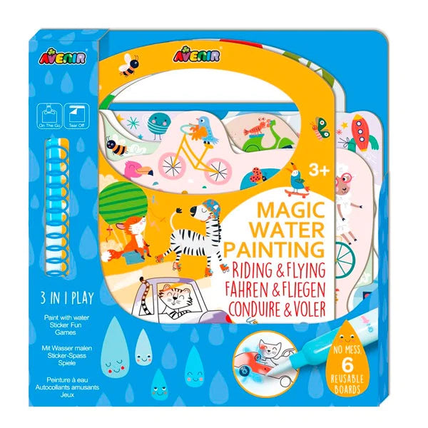Avenir 3-in-1 Play Book Magic Water Painting - Riding & Flying