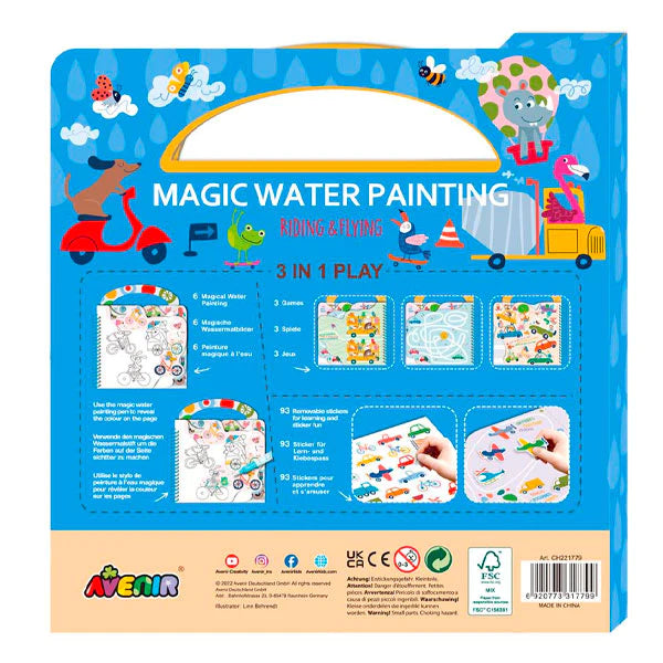 Avenir 3-in-1 Play Book Magic Water Painting - Riding & Flying