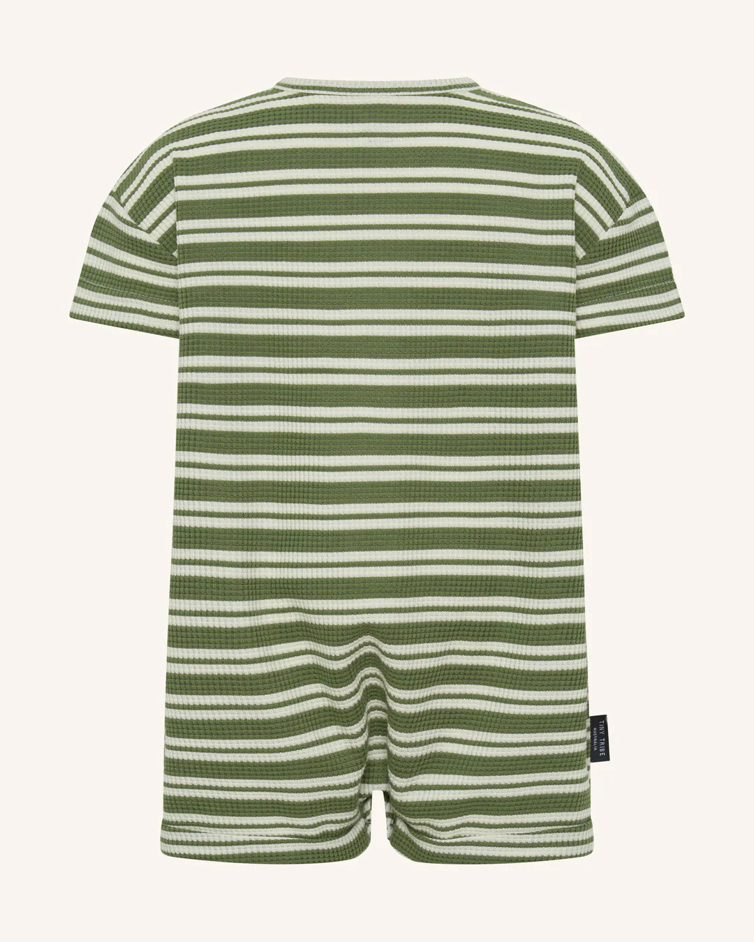 Tiny Tribe - Forest Stripe Waffle Relaxed Romper
