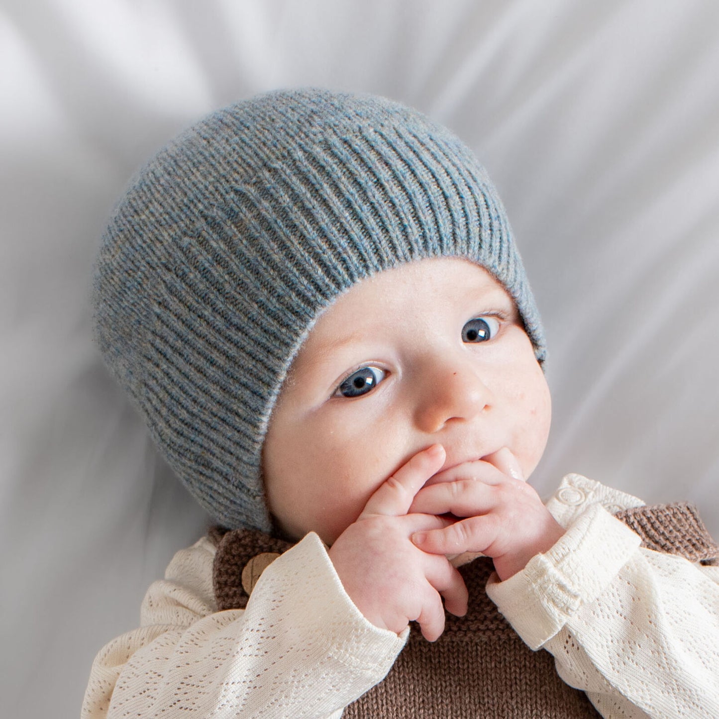Burrow & Be 100% Wool Baby Hat - Stone Blue