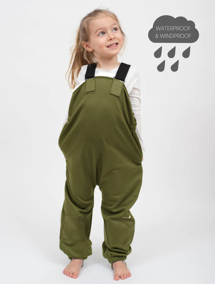 Therm All-Weather Fleece Overalls - Olive | Waterproof Windproof Eco - Last Size - 6-12m