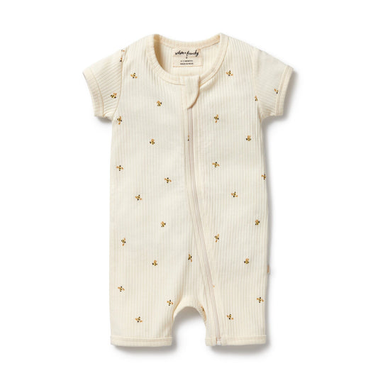 Wilson & French Organic Boyleg Zipsuit - Bee Mine