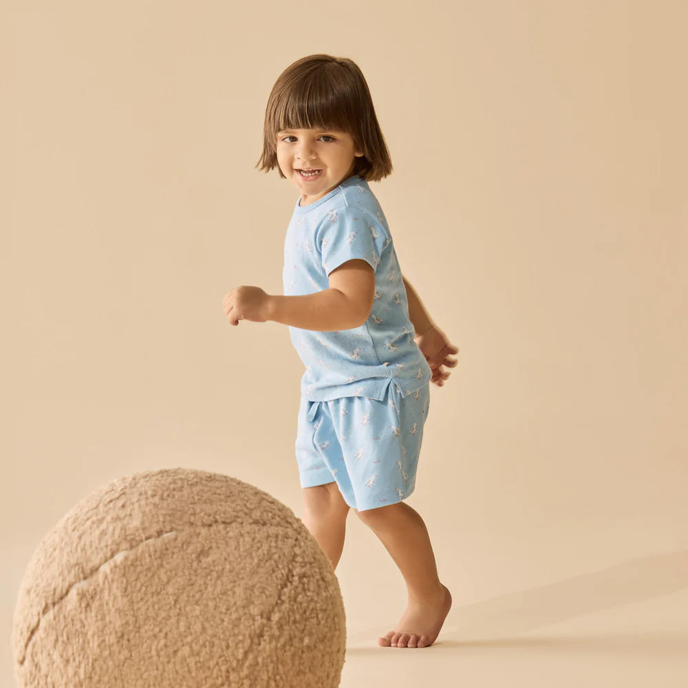 Wilson & Frenchy Organic Pointelle S/S Pyjamas - Sunny Seagulls