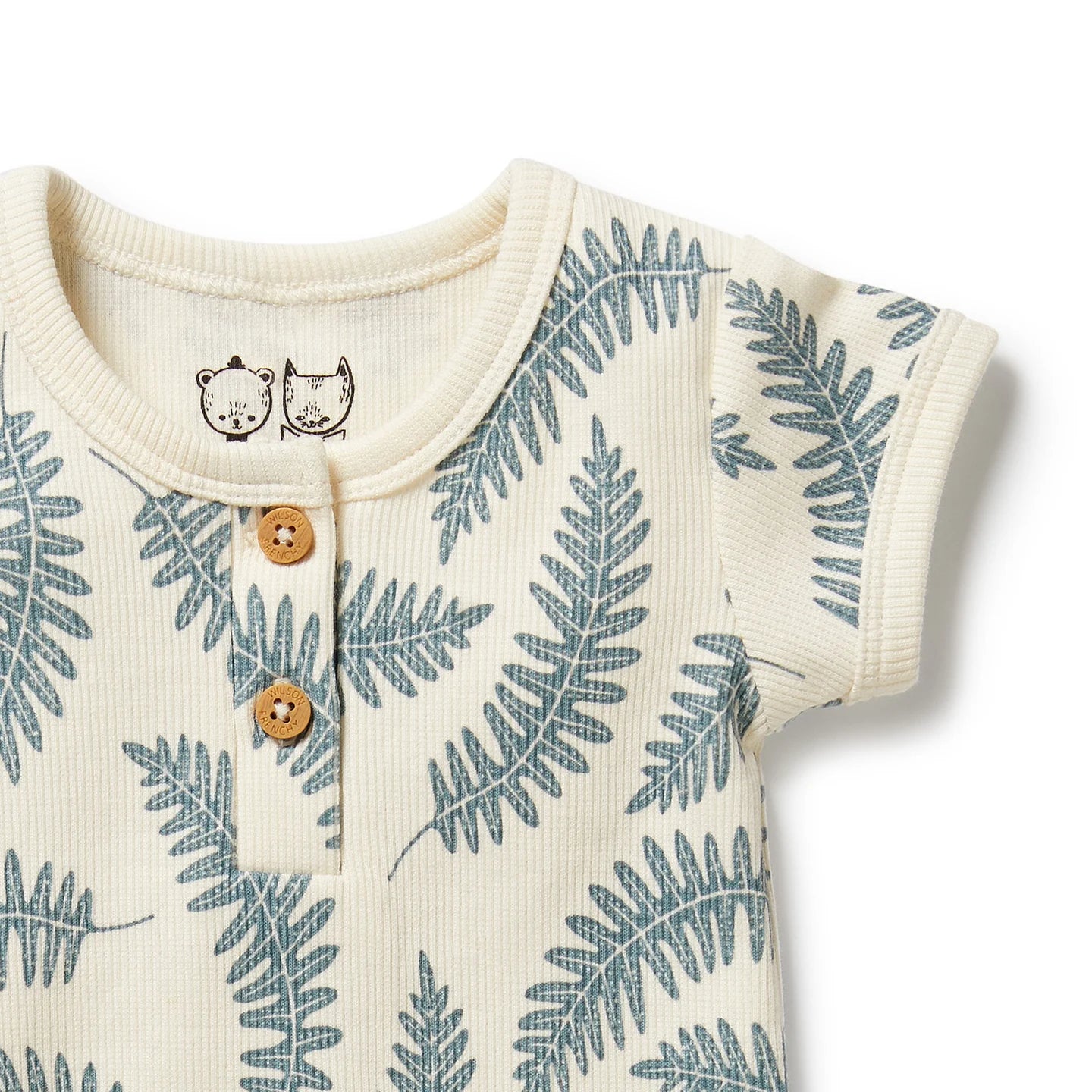 Wilson & Frenchy Organic Henley Bodysuit - Little Fronds