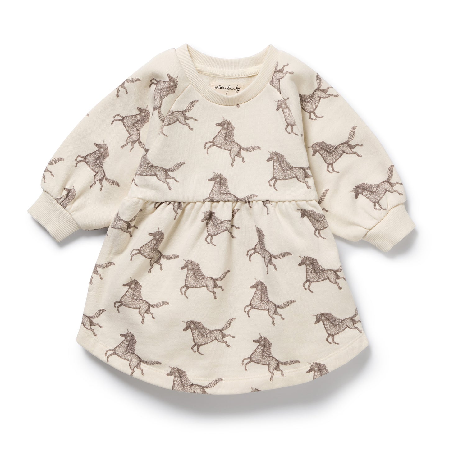Wilson & Frenchy Little Unicorn Organic Terry Sweat Dress - Trixie Horse