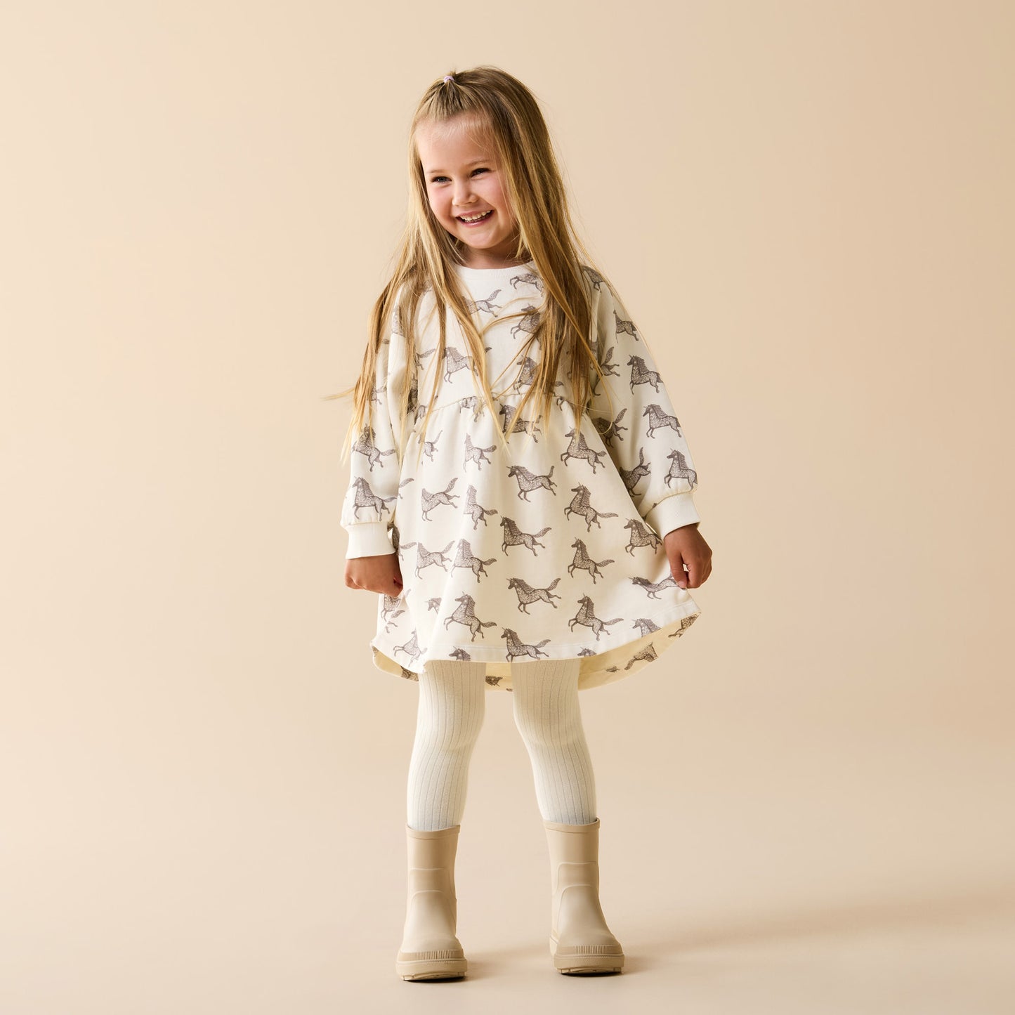 Wilson & Frenchy Little Unicorn Organic Terry Sweat Dress - Trixie Horse