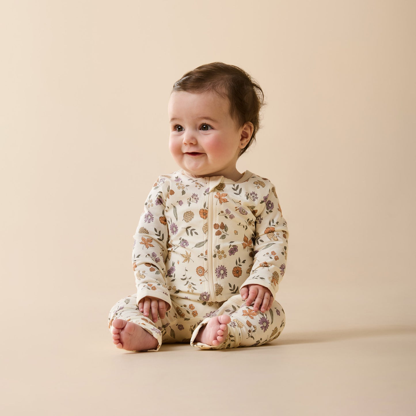 Wilson & Frenchy Organic Zipsuit with Feet - Maple Glow