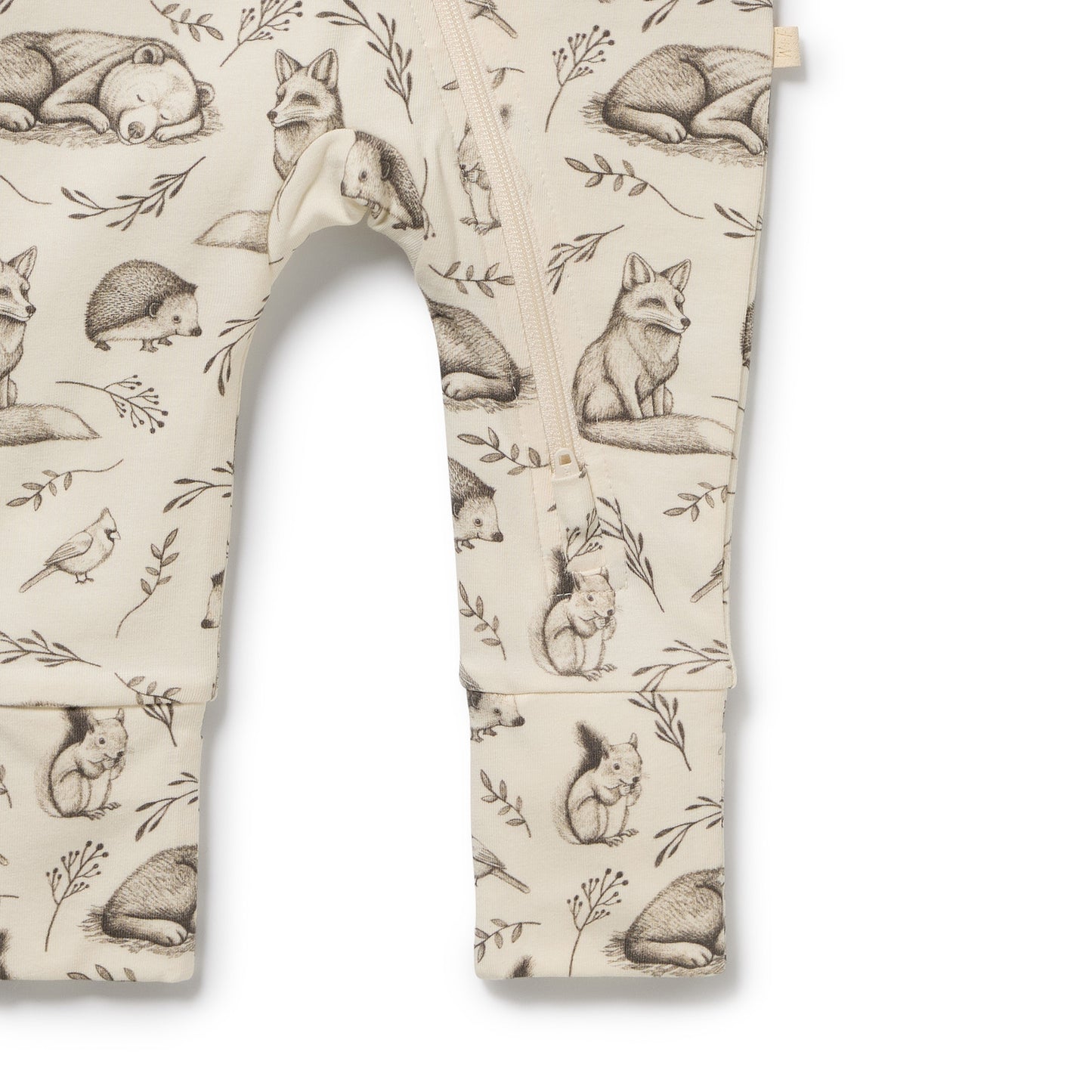 Wilson & Frenchy Organic Zipsuit with Feet - Foxglove Forest