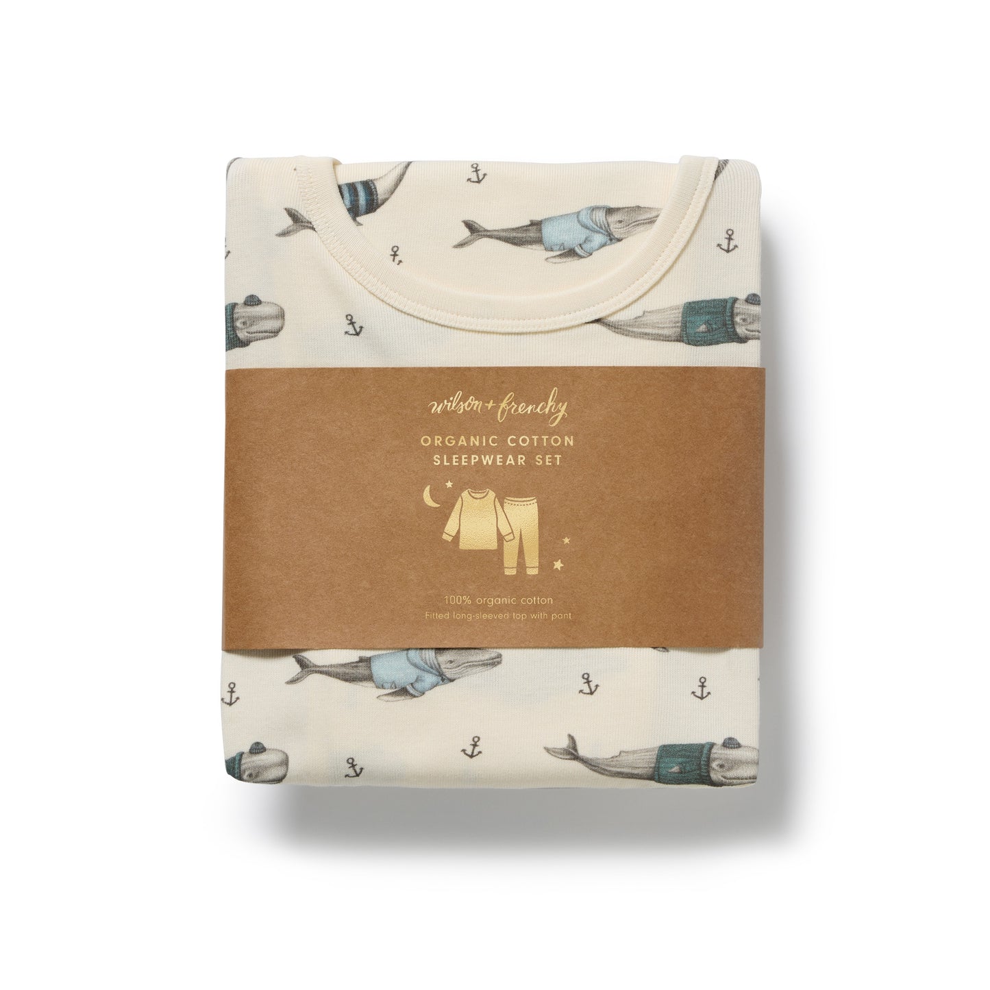 Wilson & Frenchy Organic Long Sleeved Pyjamas - Woolly Whales