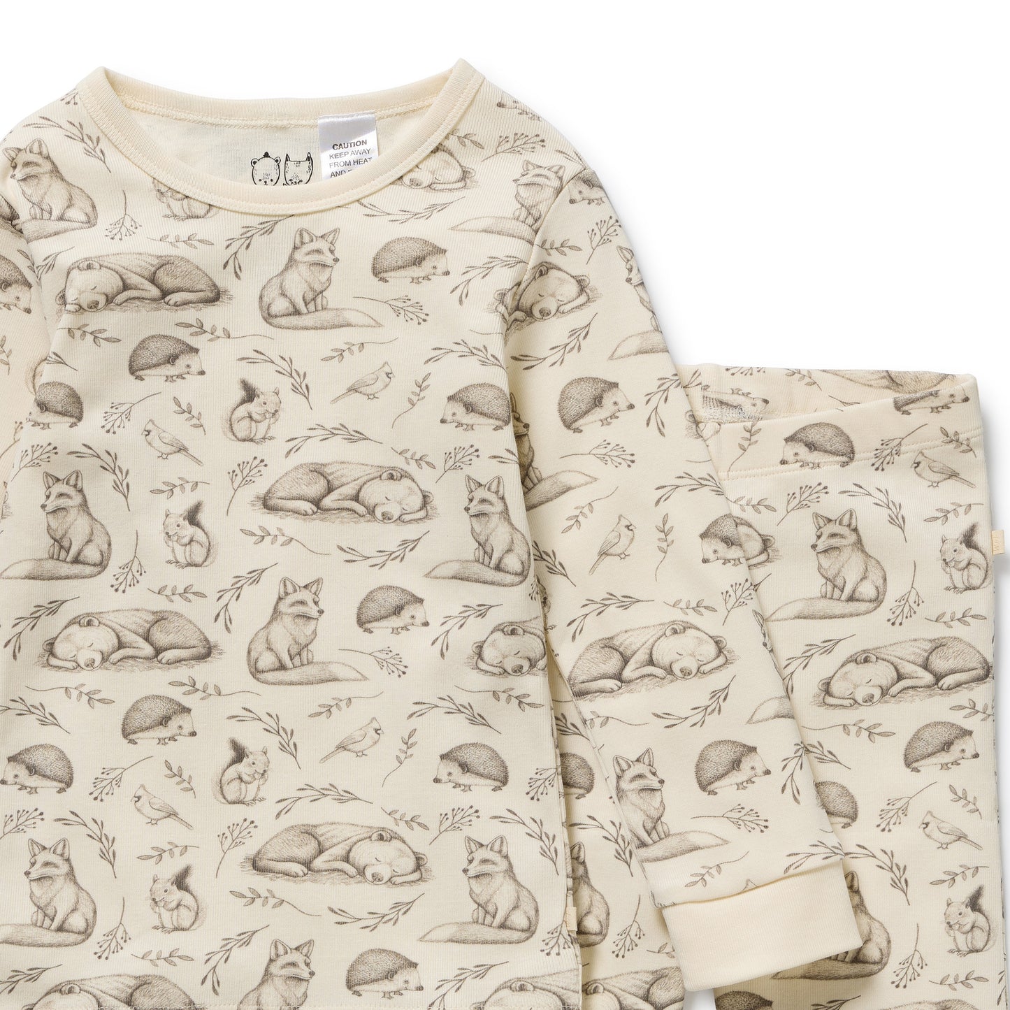 Wilson & Frenchy Organic Long Sleeved Pyjamas - Foxglove Forest