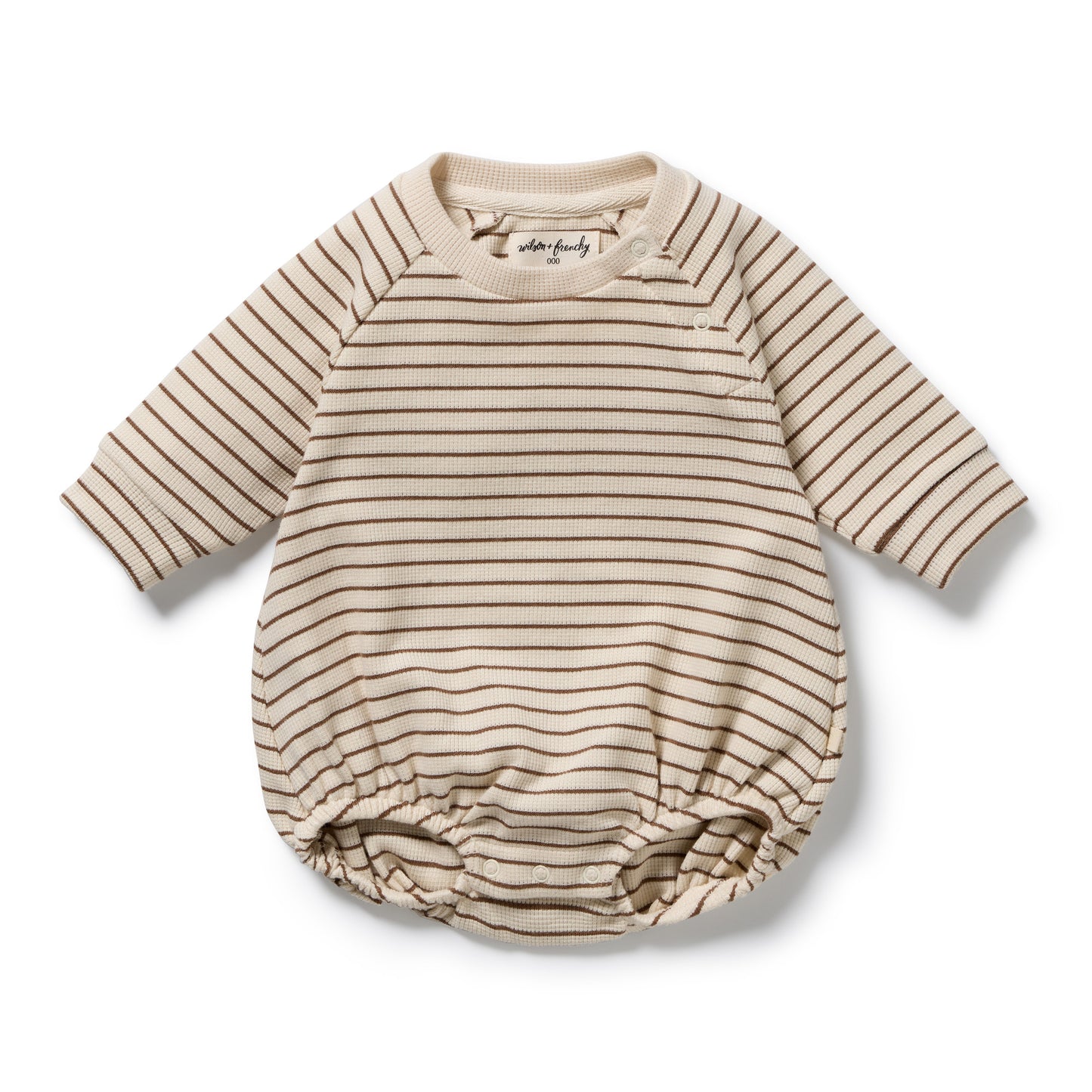 Wilson & Frenchy Organic Waffle Bodysuit - Nutmeg Stripe