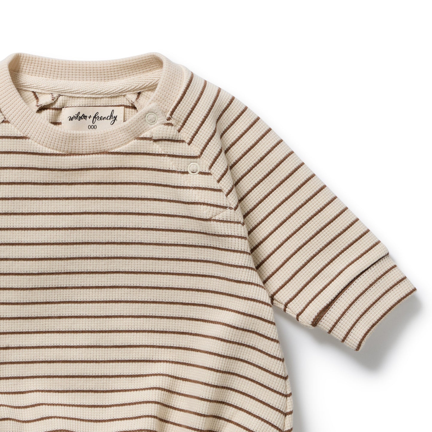 Wilson & Frenchy Organic Waffle Bodysuit - Nutmeg Stripe