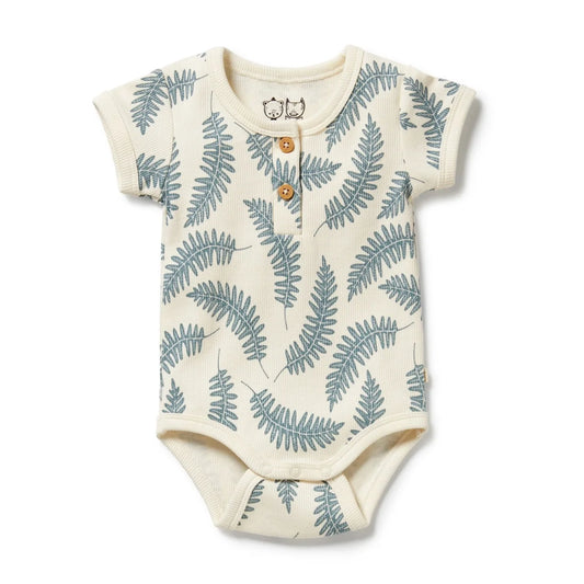 Wilson & Frenchy Organic Henley Bodysuit - Little Fronds
