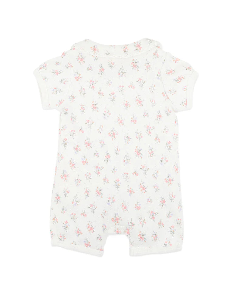 Bebe Anya Ditsy Print Organic Short Sleeve Zipsuit