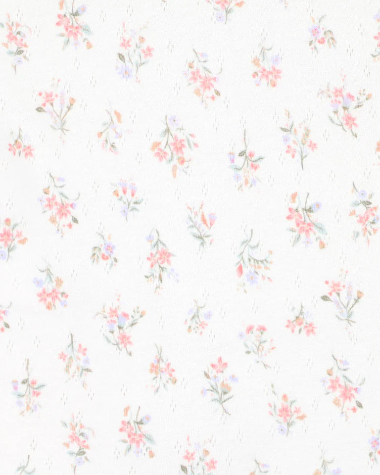 Bebe Anya Ditsy Print Organic Short Sleeve Zipsuit