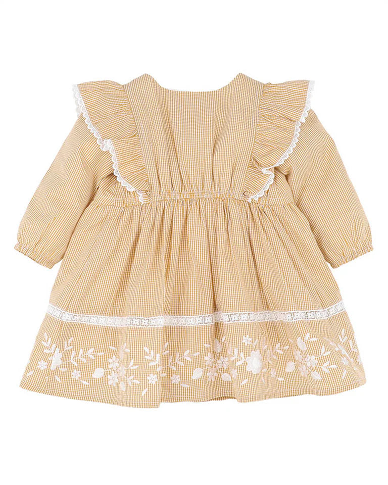 Bebe Winnie Embroidered Gingham Dress