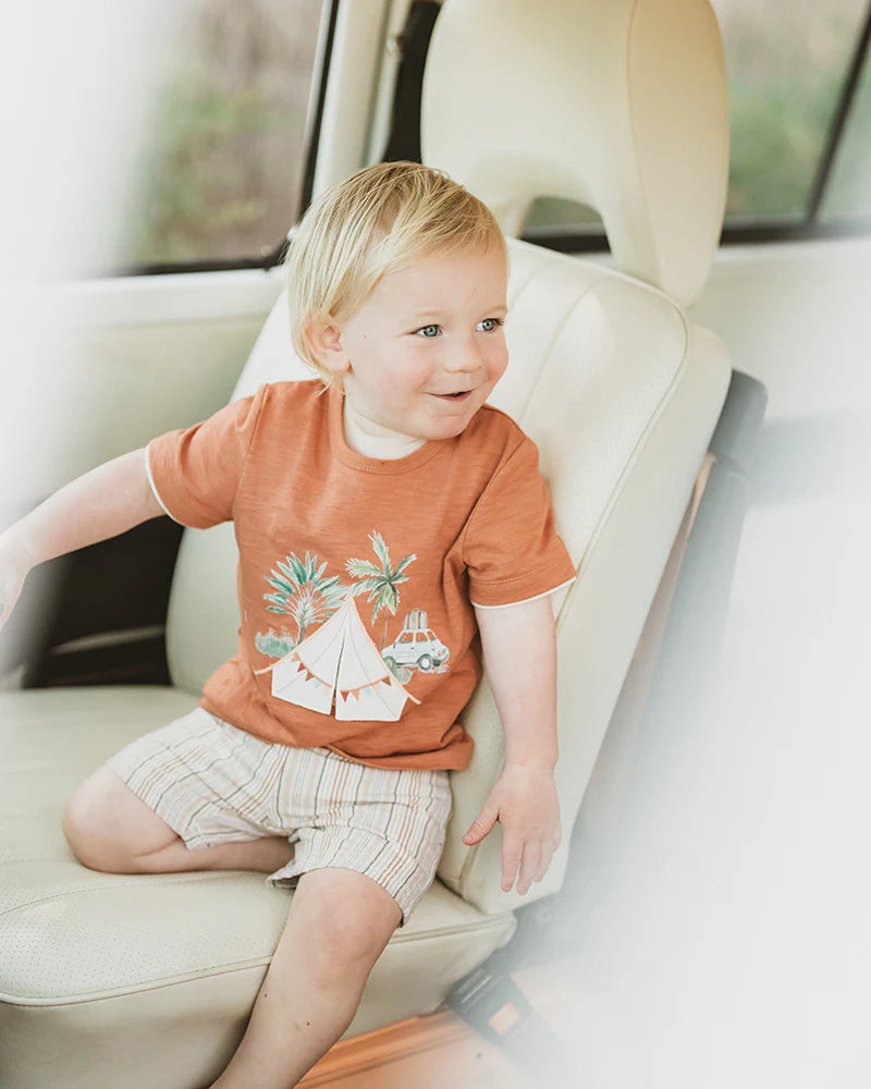 Bebe Boys Stripe Short - Natural Stripe