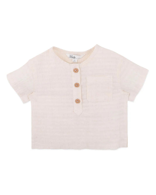 Bebe Evan Henley Shirt - Cream