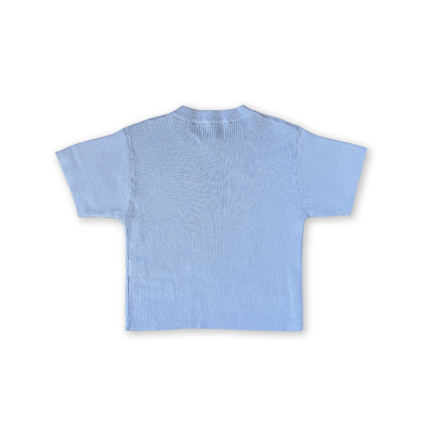 Grown Organic Ribbed Knit Logo Tee - Ocean