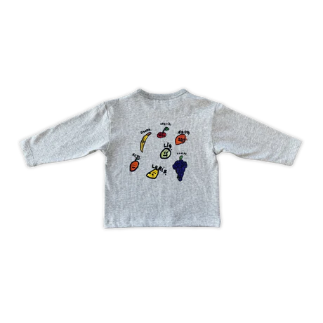 Grown Organic Fruit Salad Long Sleeve Tee - Grey Marle