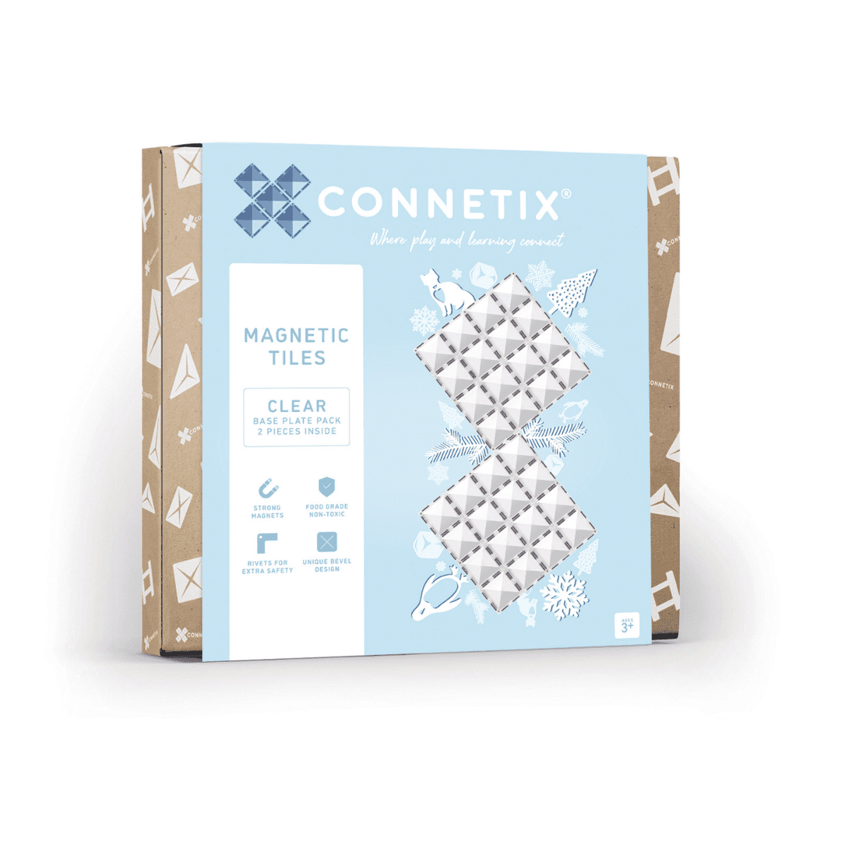 Connetix - Clear Base Plate Pack - 2 pc