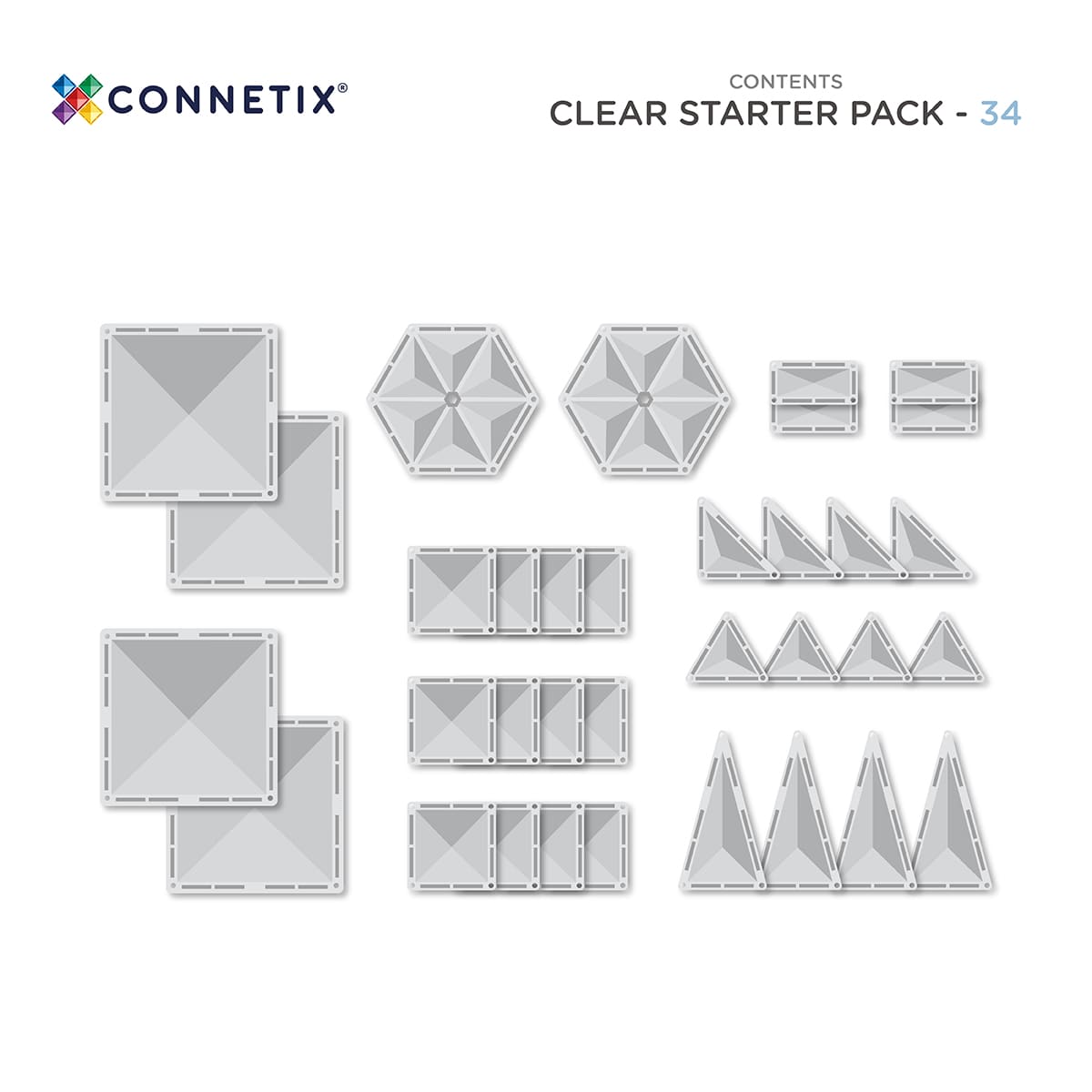 Connetix - Clear Starter Pack - 34 pc