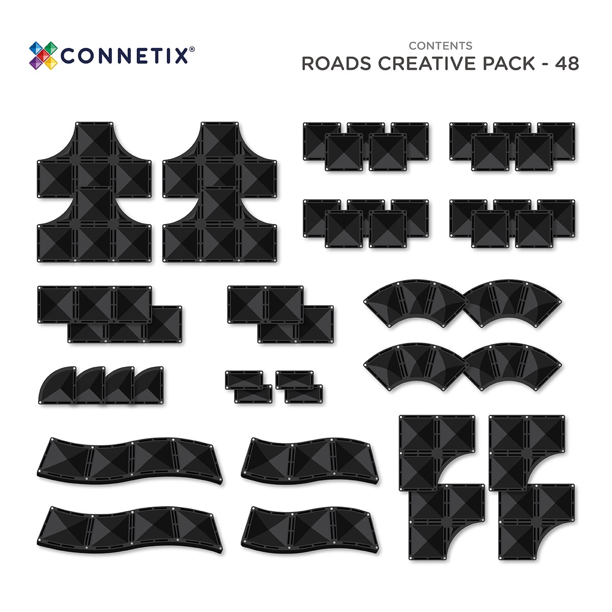 Connetix - Creative Roads Pack - 48 pc