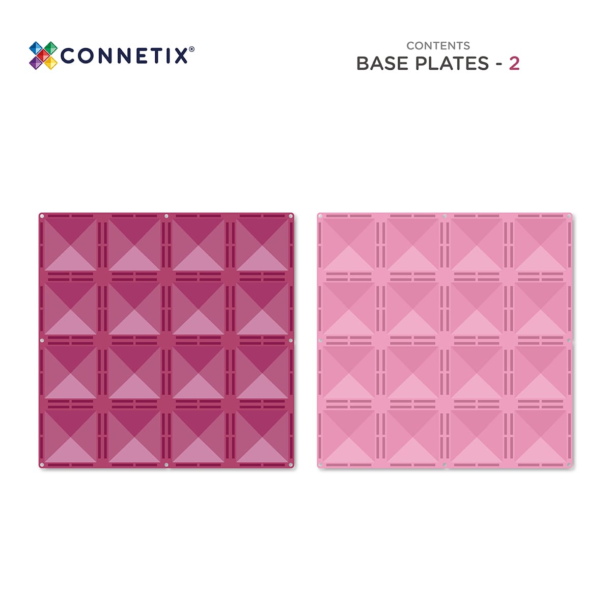 Connetix - Pastel Pink & Berry Base Plate Pack - 2 pc