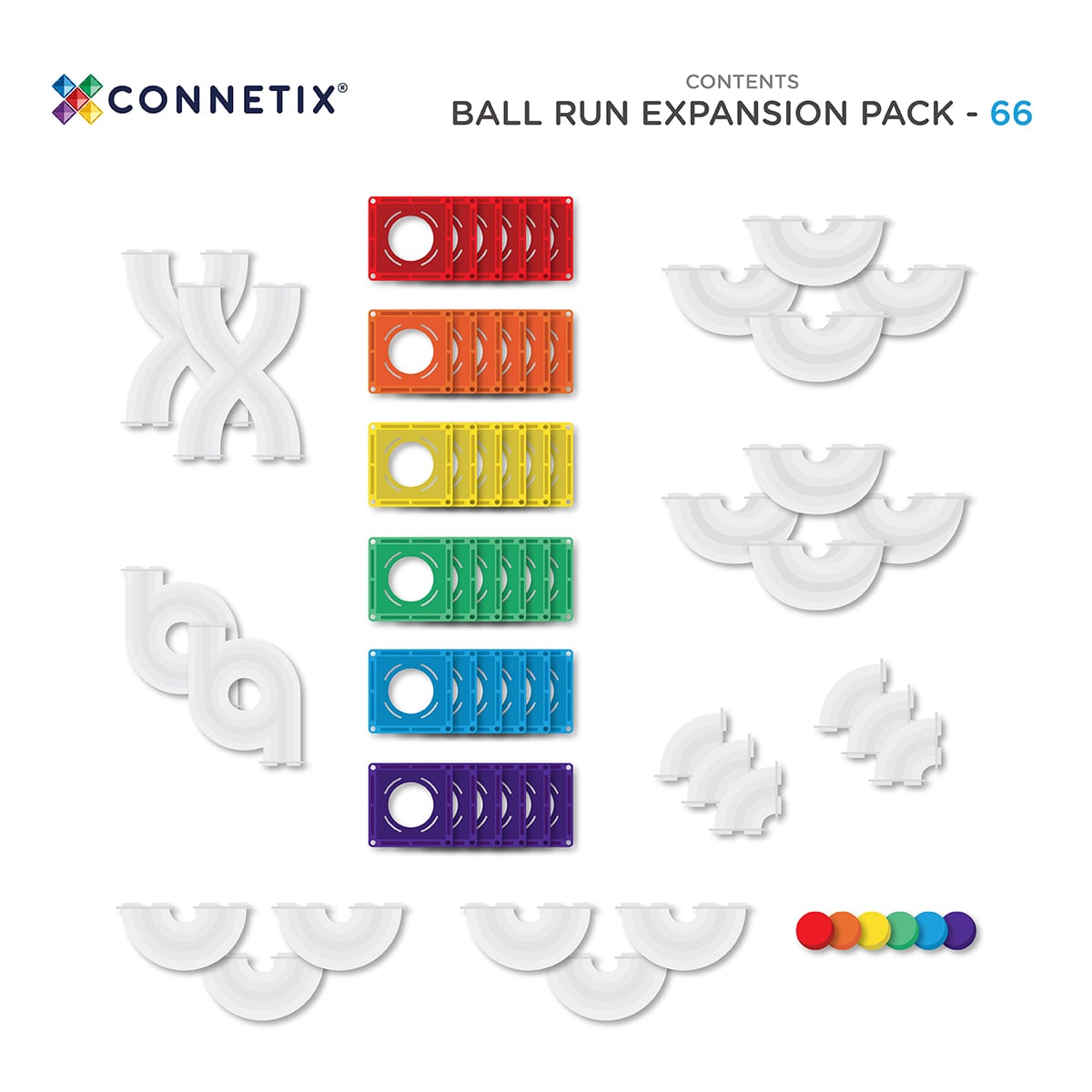 Connetix - Rainbow Ball Run Expansion Pack - 66 pc