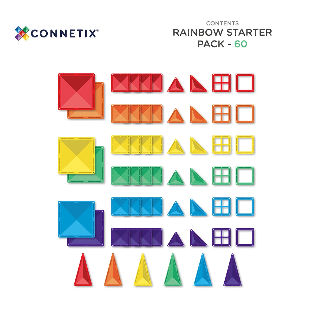 Connetix - Rainbow Starter Pack - 60 pc