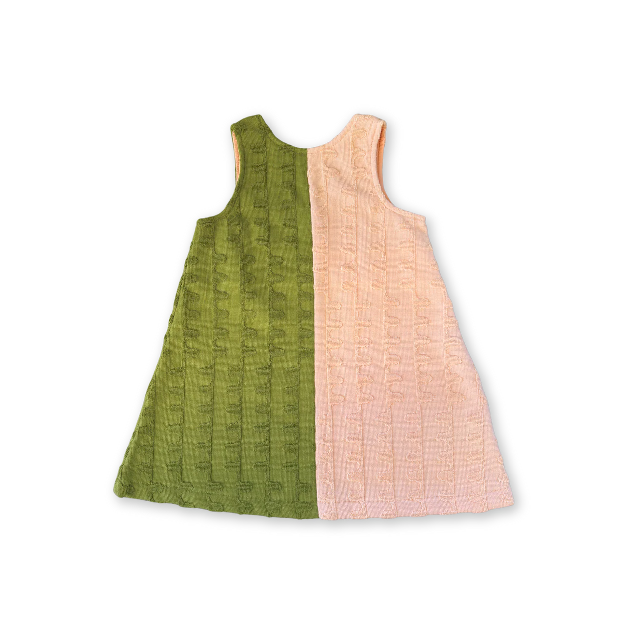 Grown Terry Towelling Flow Dress - Leaf/ Peachy