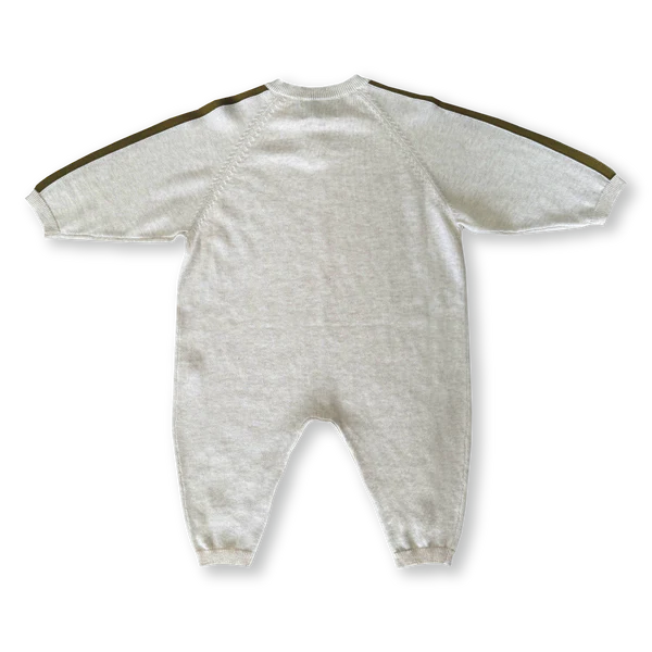 Grown - Stripe Sleeve Starsuit - Coconut
