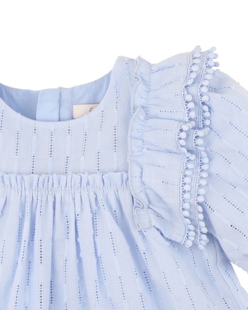 Fox & Finch Piccolina Broderie Dress - Cornflower Blue