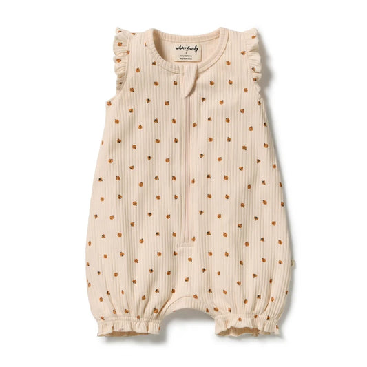 Wilson & Frenchy Little Lady Bugs Organic Ruffle Zipsuit