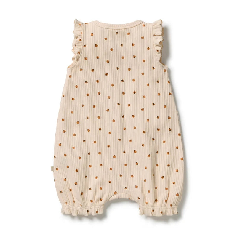 Wilson & Frenchy Little Lady Bugs Organic Ruffle Zipsuit