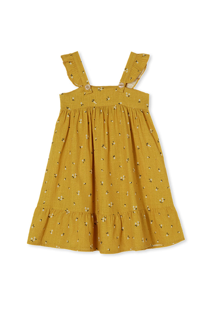 *Last Size* Milky Ditsy Floral Dress - Chartreuse - Size 5yr