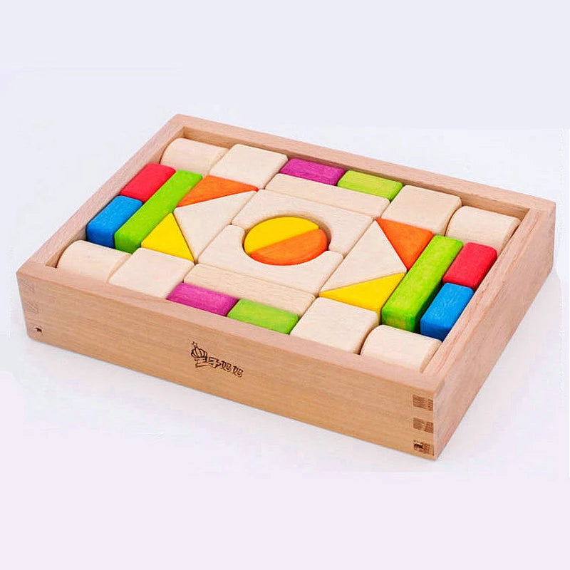 Coloured Wooden Blocks Box